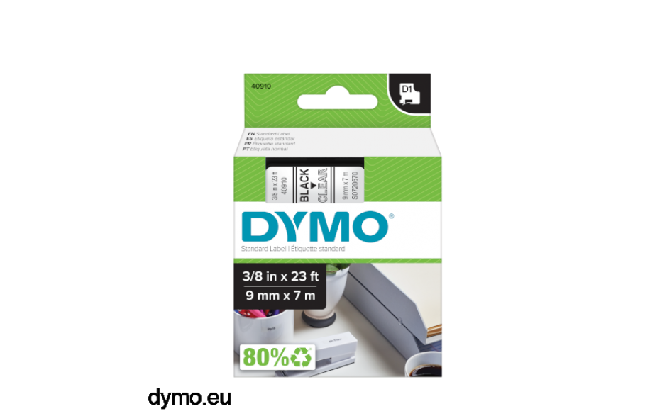 Dymo S0720670 D1 tape 9mmx7m BK/TR