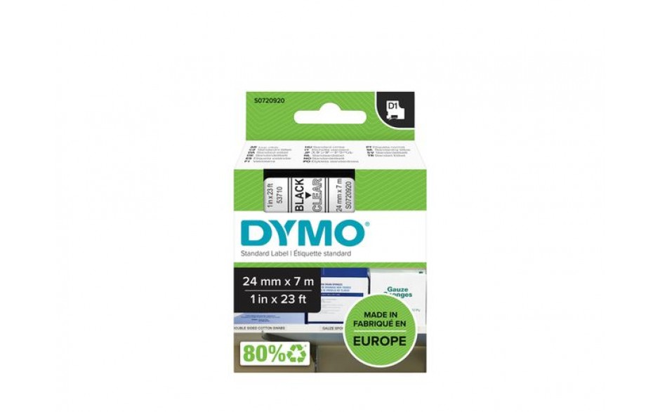 Dymo S0720920 D1 tape 24mmx7m BK/TR