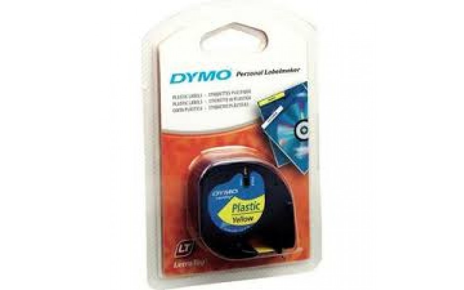 Dymo S0721670 tape 12mm x 4m BK/YE