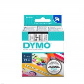 Dymo S0720780 tape 6mm x 7m BK/WH