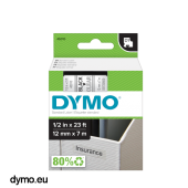 Dymo S0720500 tape 12mm x 7m BK/TR