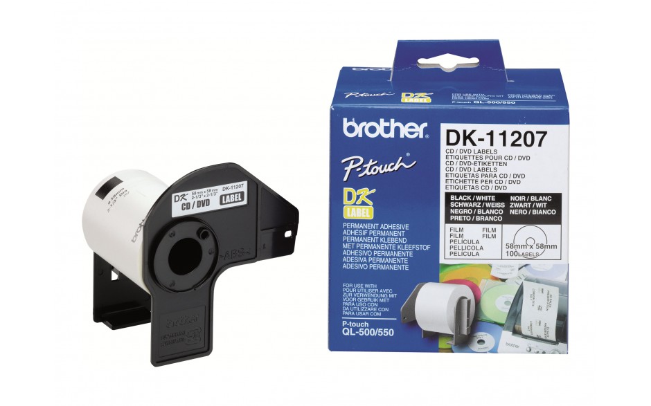 Brother DK-11207 CD/DVD labels BK/W