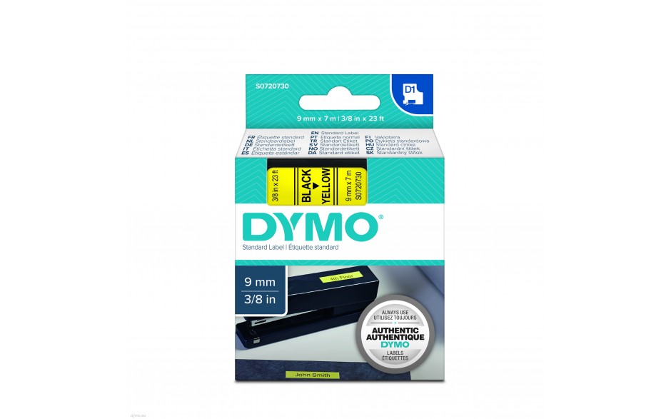 Dymo S0720730 D1 tape 9mmx7m BK/YE